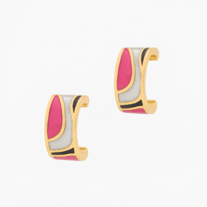 Oorbellen zilver roze